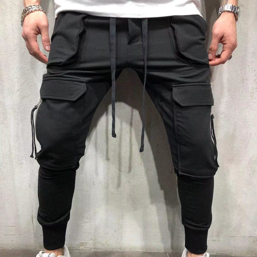 Autumn Spring Summer Casual Pants Male Big Size 3XL Multi Pocket Jeans Oversize Pants Overalls Elastic Waist Pants plus Size Men