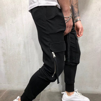 Autumn Spring Summer Casual Pants Male Big Size 3XL Multi Pocket Jeans Oversize Pants Overalls Elastic Waist Pants plus Size Men