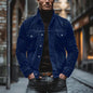 Herren Cord Samt Gestreiftes Revers Jacket